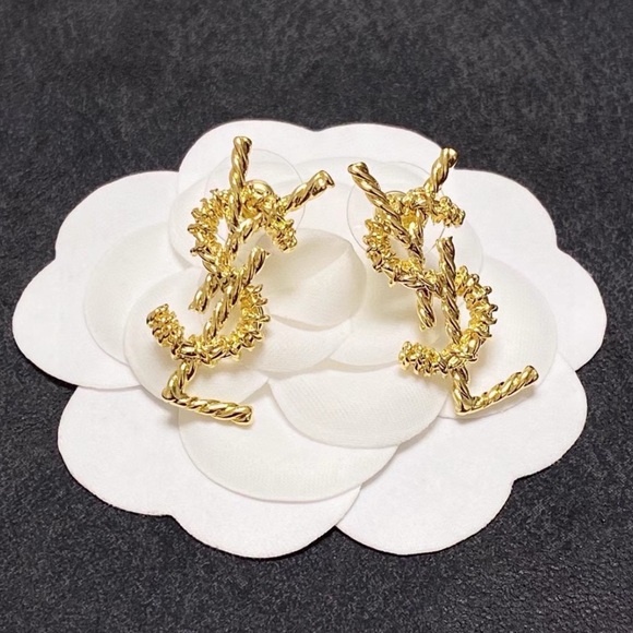 YSL Cassandre Logo Drop Earrings - Picture 1 of 6